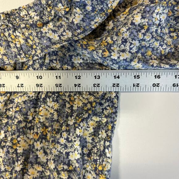 American Eagle Crop Floral Long Sleeve Medium Off Shoulder Festival Boho - Picture 6 of 7